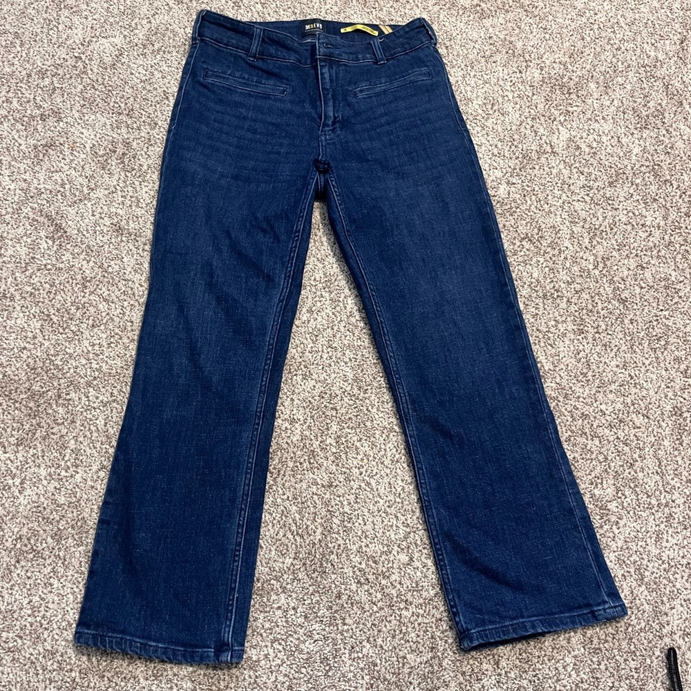 Maeve Anthropologie Jeans Sz 29 Dark Wash Straight Leg Mid Rise Denim - Picture 2 of 14
